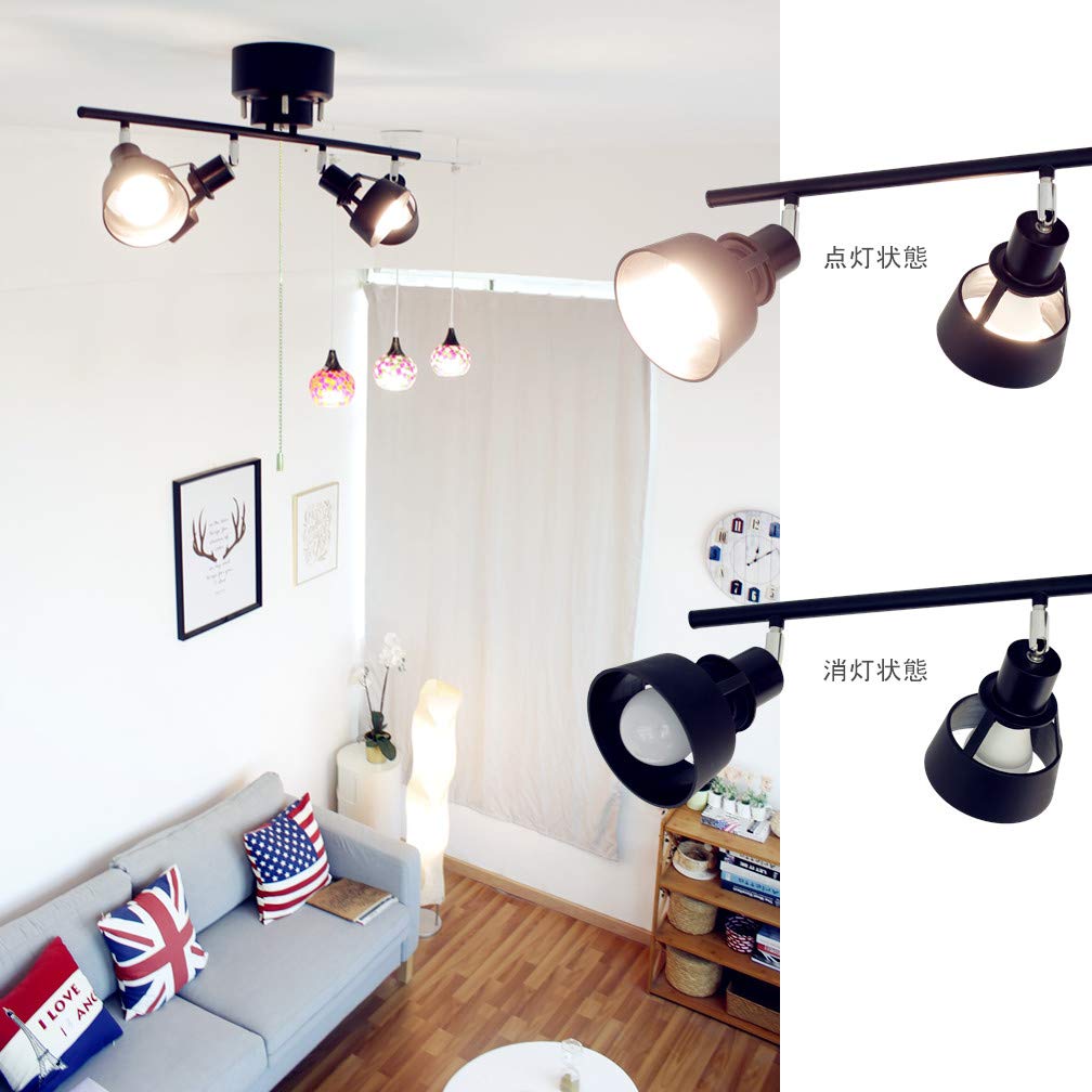 WEDOLIGHTING 天井照明 照明器具 スポットライト ブラック 天井 4灯 Amazon.co.jp : WEDOLIGHTING LED シーリングライト 4灯 スポット